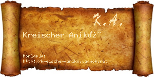 Kreischer Anikó névjegykártya